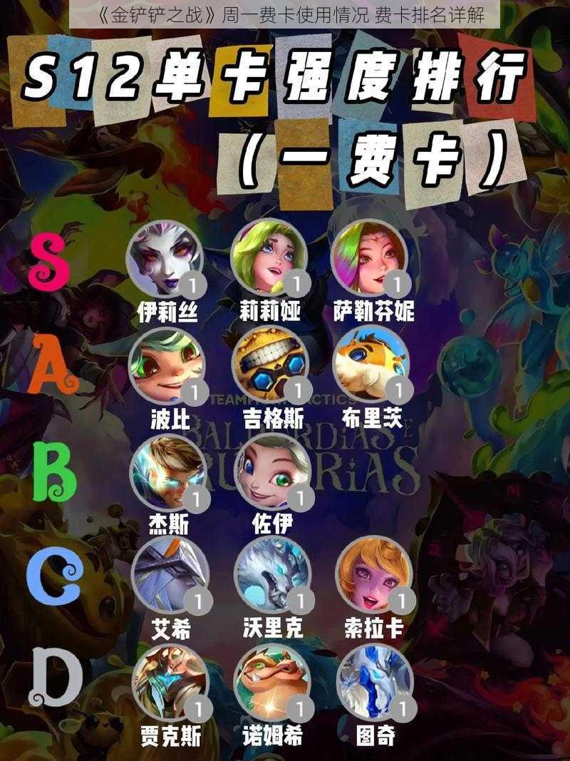 《金铲铲之战》周一费卡使用情况 费卡排名详解