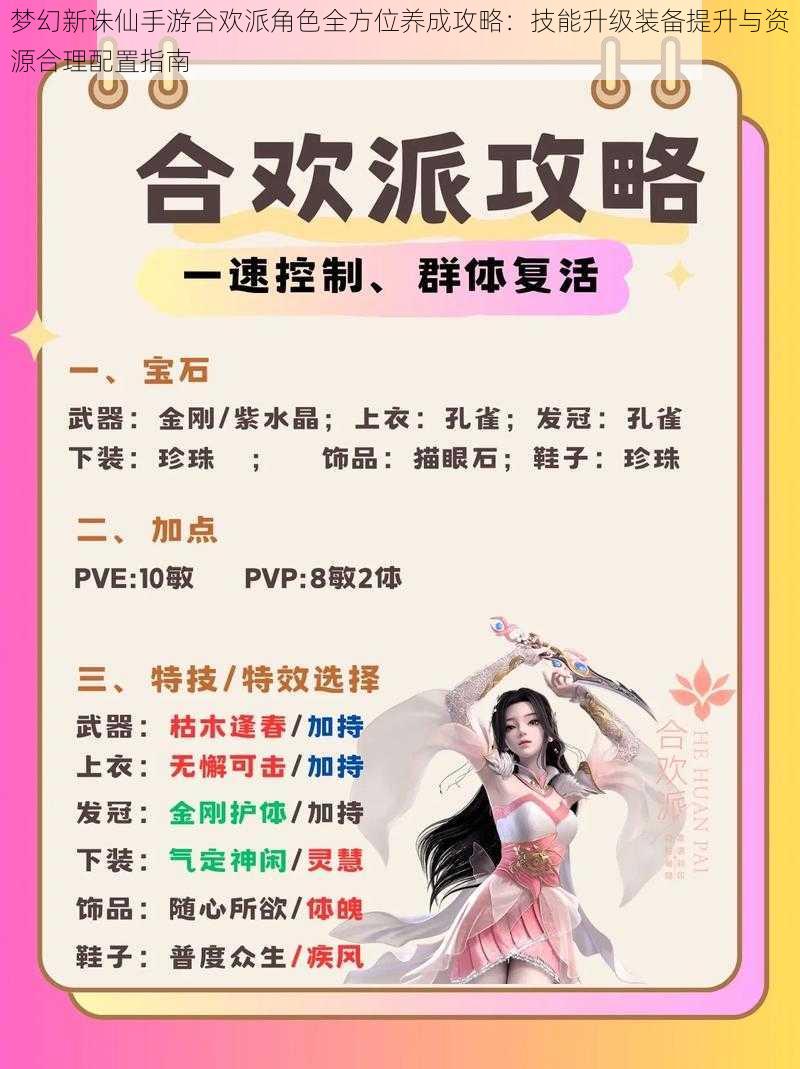 梦幻新诛仙手游合欢派角色全方位养成攻略:技能升级装备提升与资源合理配置指南